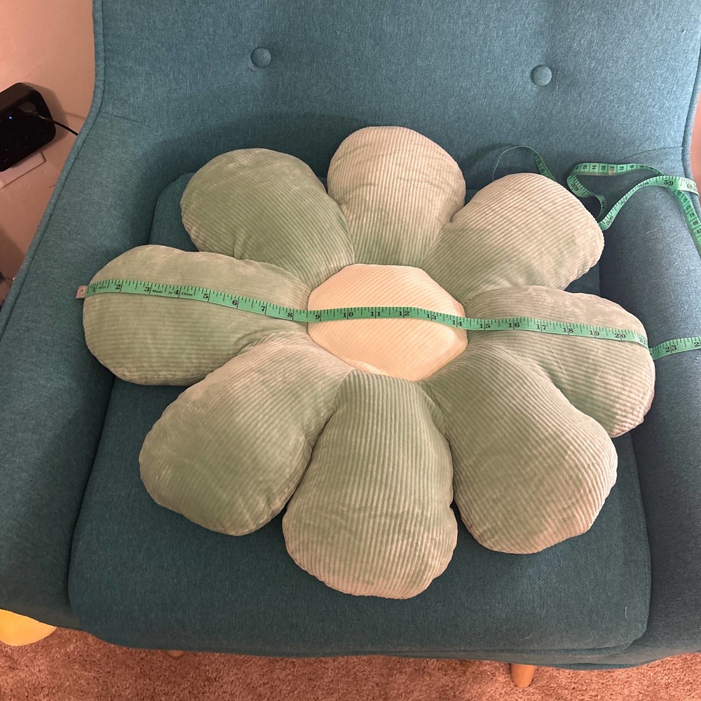 Green flower pillow perfect for kids, rooms, nurseries and all decor